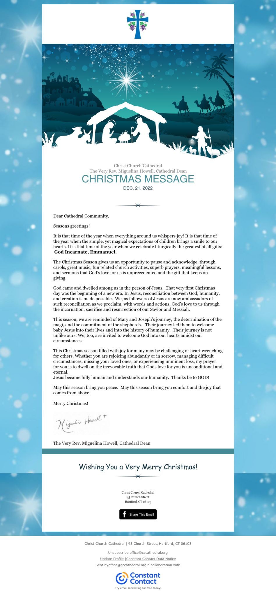 A Message From Our Dean Christmas Message 2022