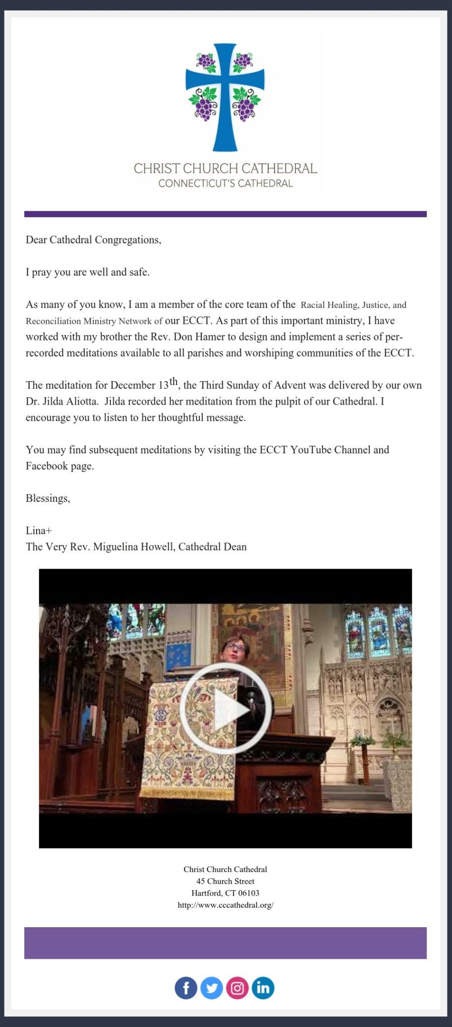 A Message From Our Dean Our Ecct Racial Healing Pre Recorded Meditations