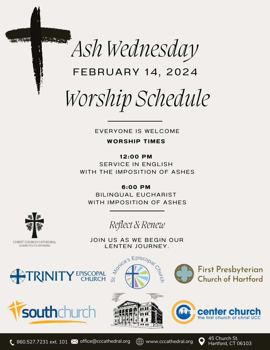 Ash Wednesday~ service in English with the imposition of ashes