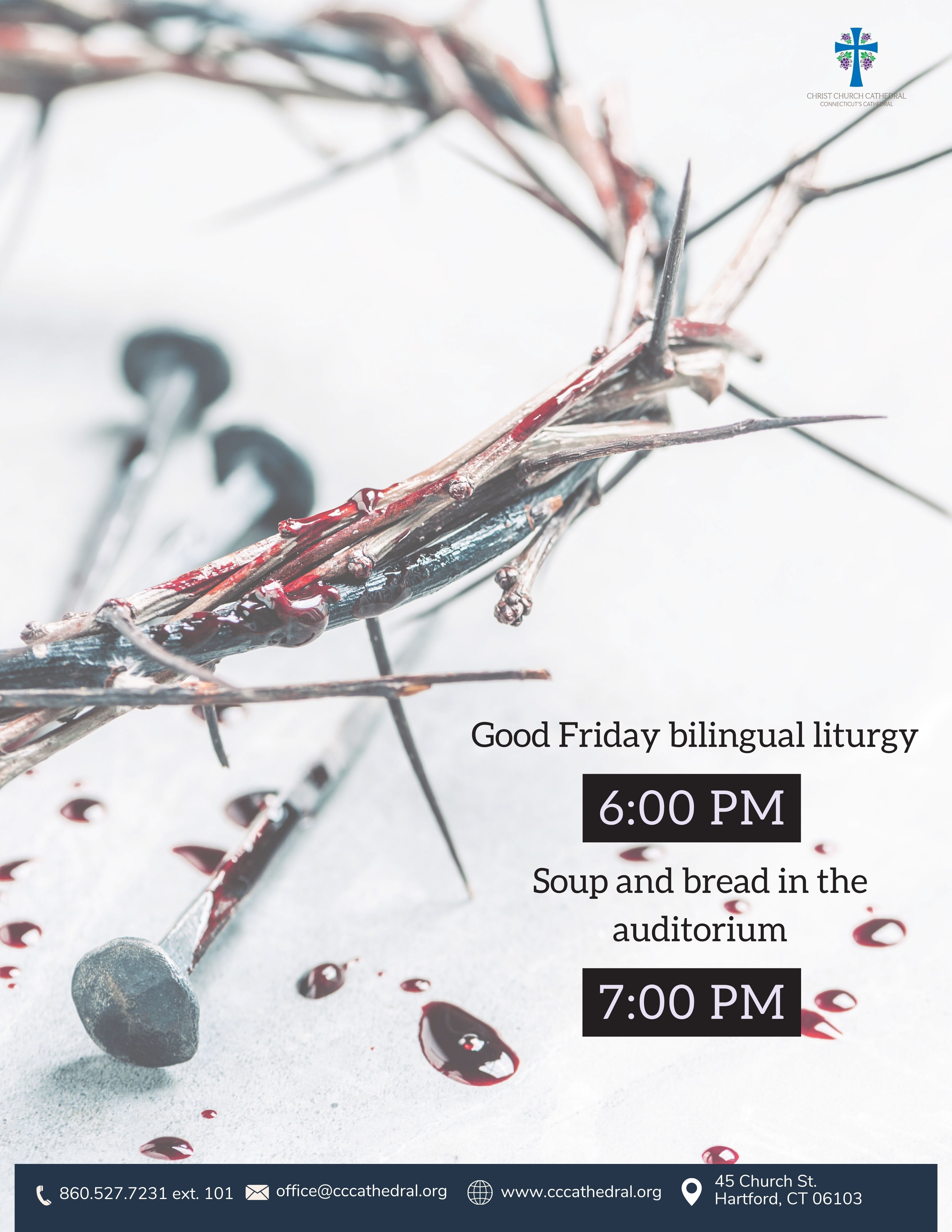 Good Friday bilingual liturgy/Soup and Bread in the auditorium